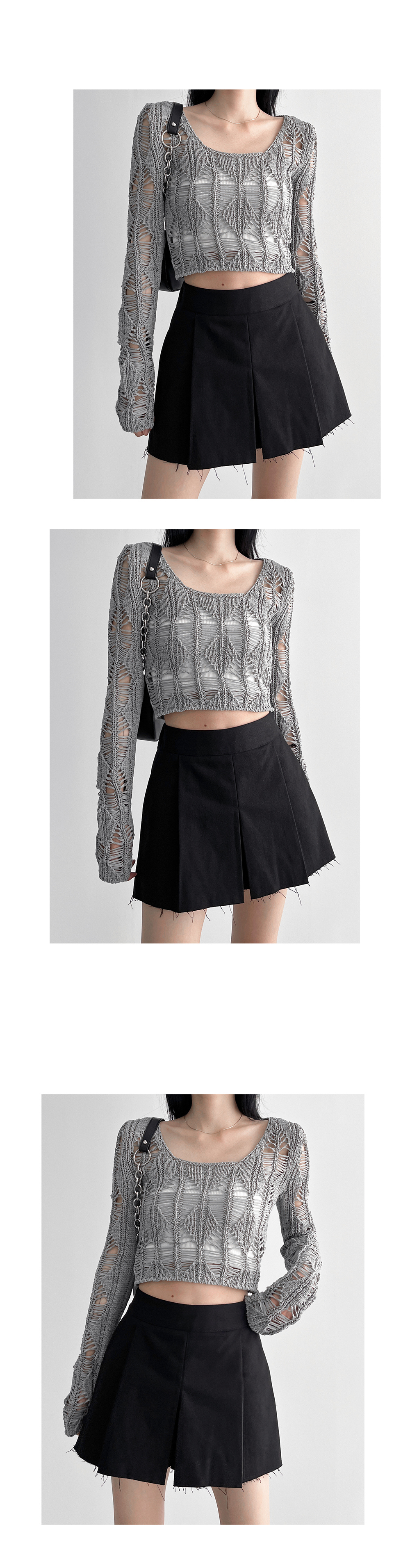 mini skirt charcoal color image-S1L8