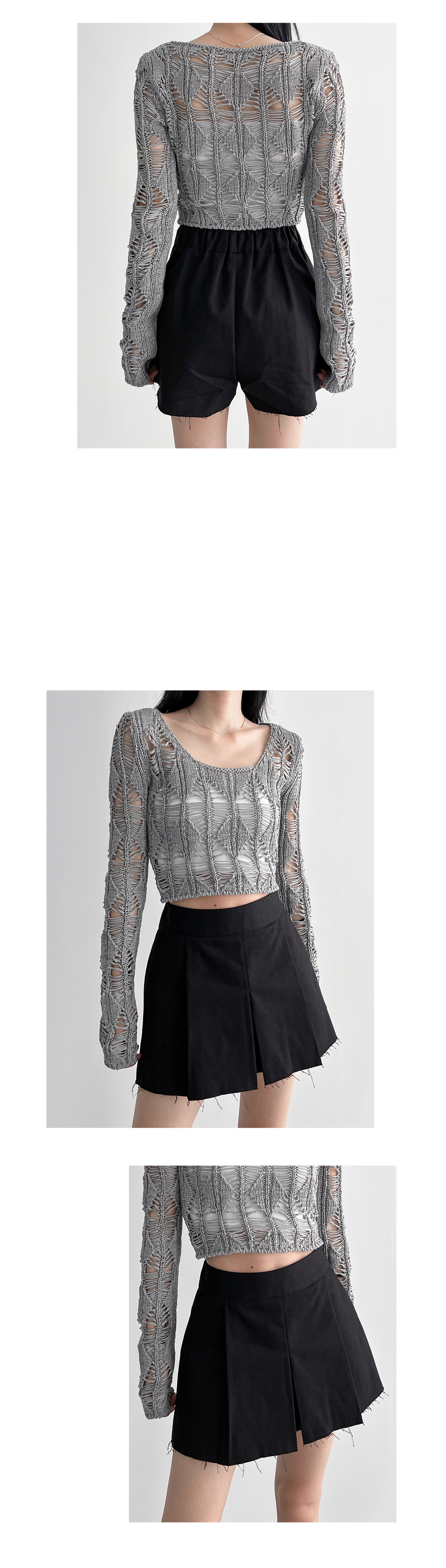 mini skirt charcoal color image-S1L10