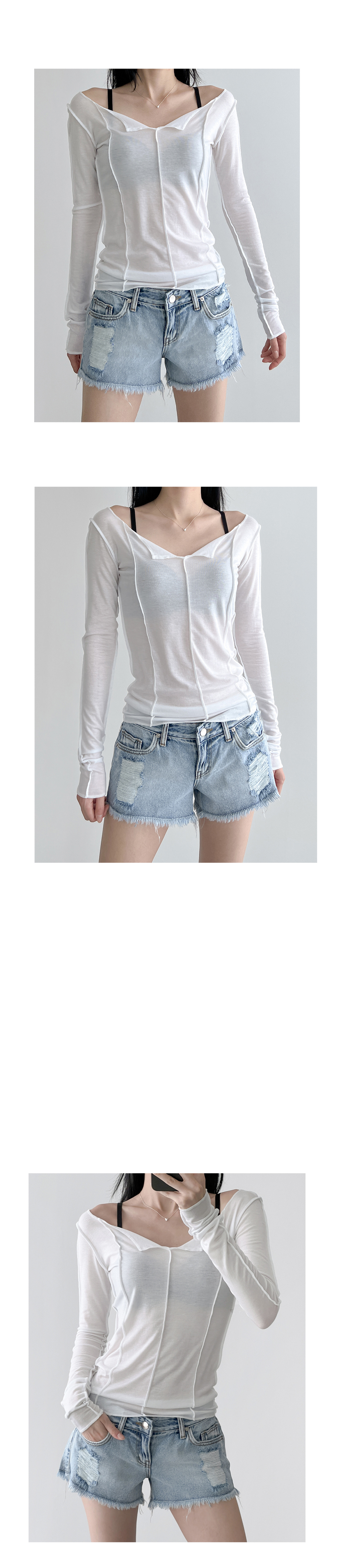 mini skirt white color image-S1L8