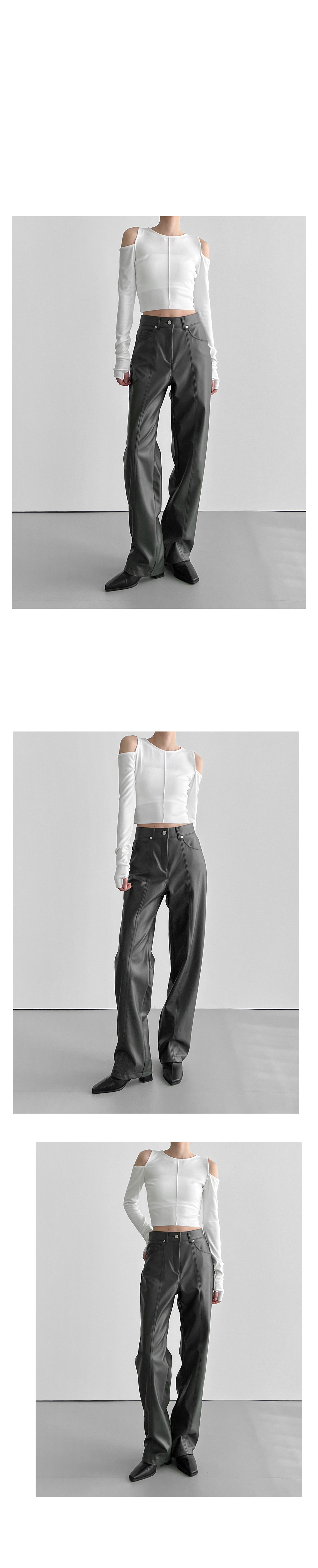 suspenders skirt/pants grey color image-S1L10