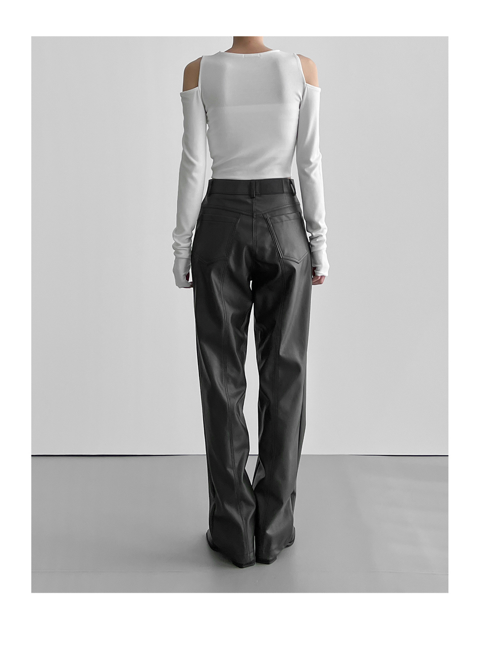 suspenders skirt/pants white color image-S1L12