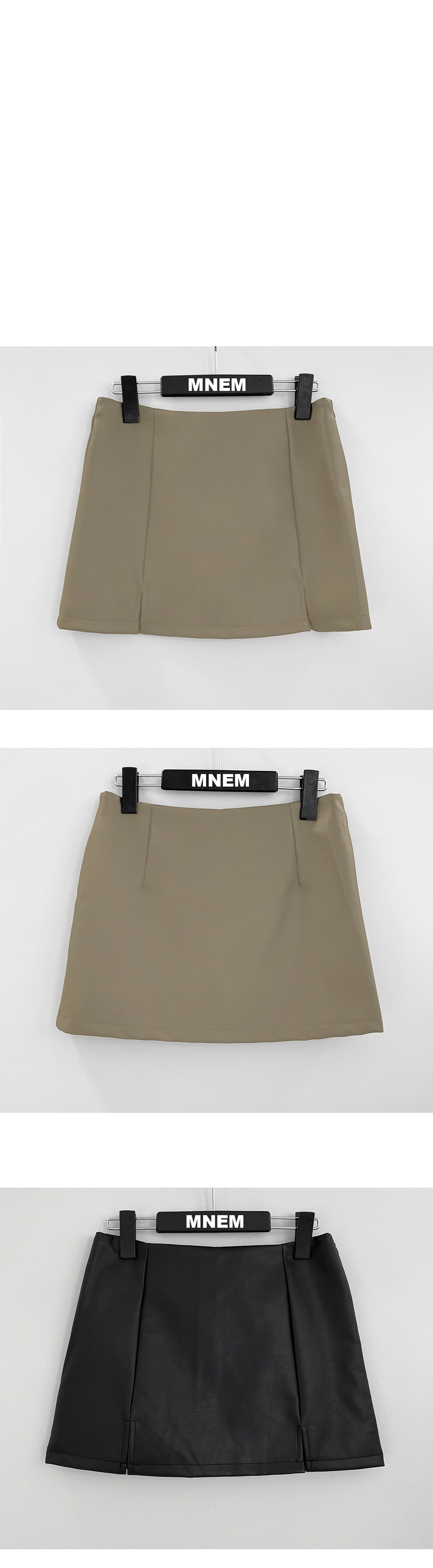 mini skirt oatmeal color image-S2L1