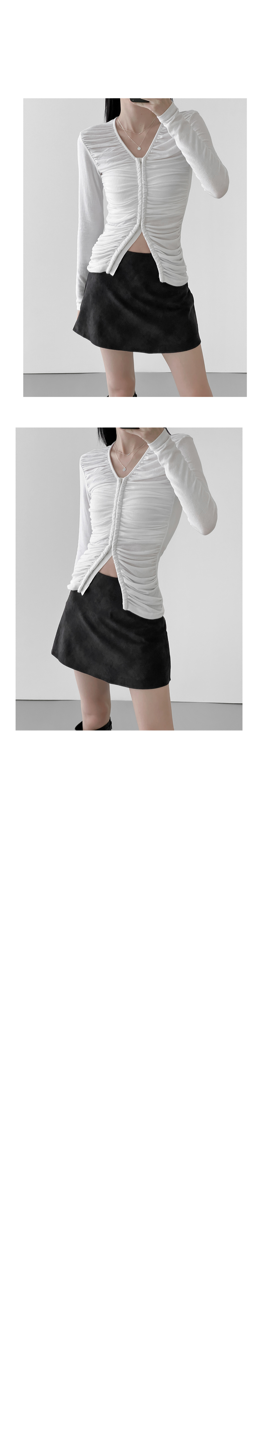 mini skirt white color image-S1L9