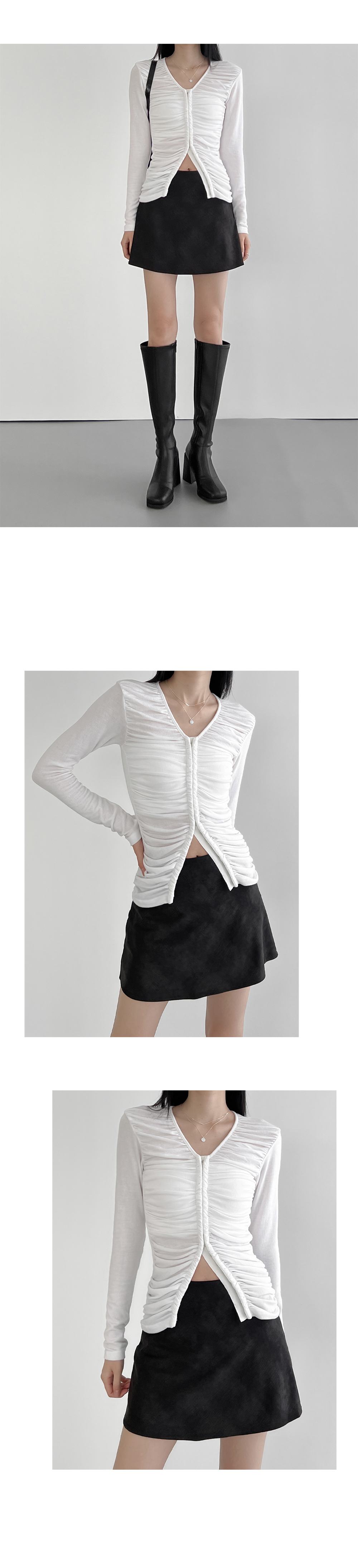 mini skirt white color image-S1L6