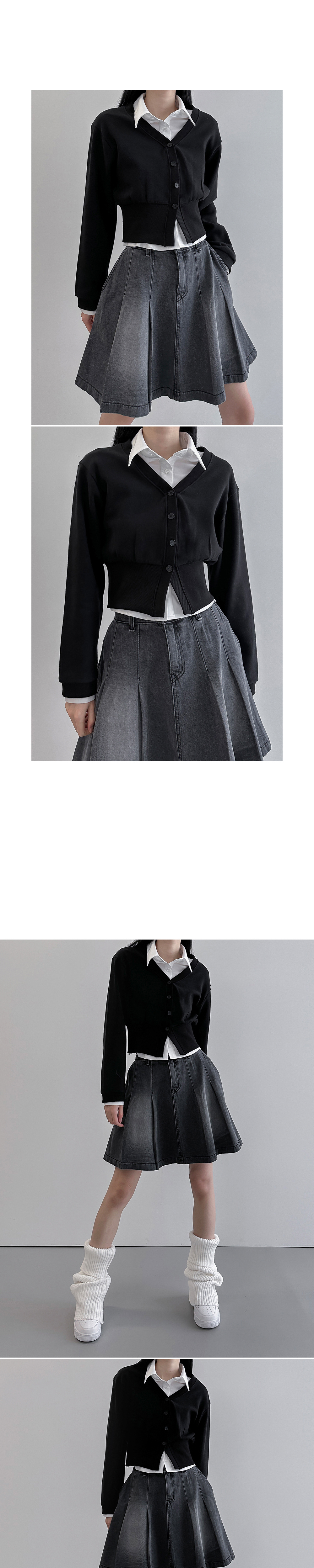 mini skirt grey color image-S1L8