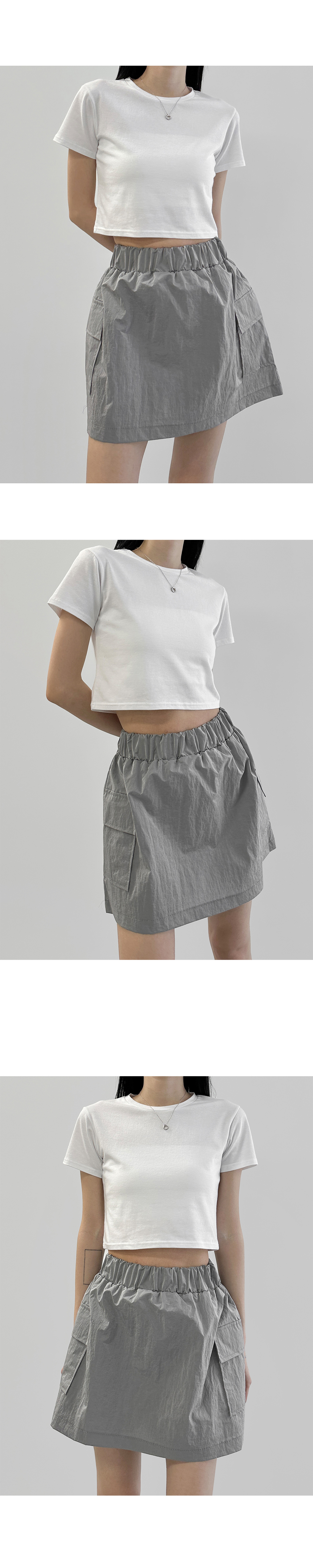 mini skirt white color image-S1L5