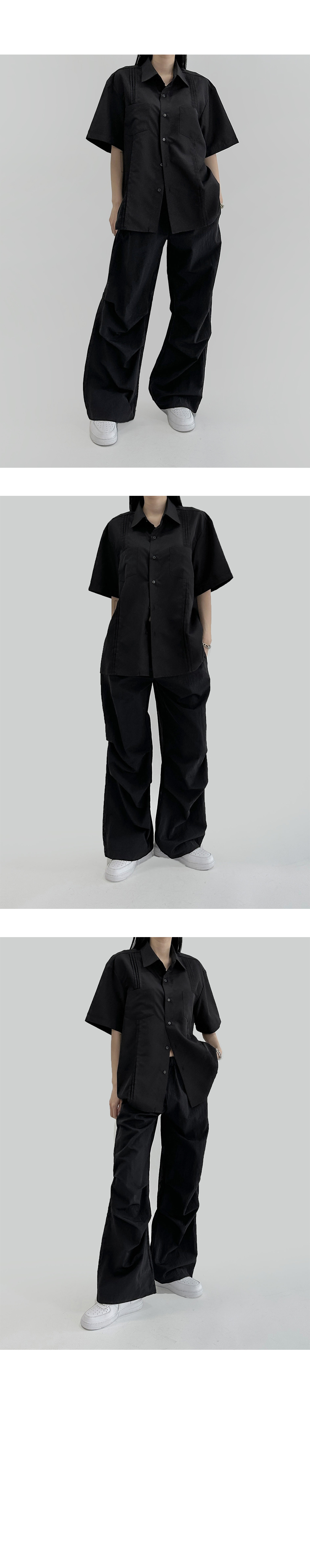 suspenders skirt/pants charcoal color image-S1L5