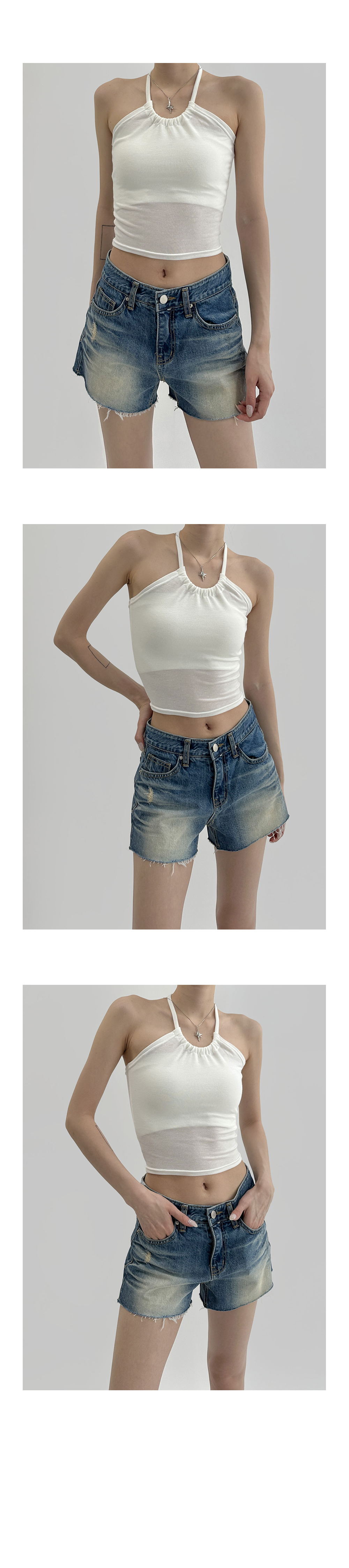 suspenders skirt/pants white color image-S1L5