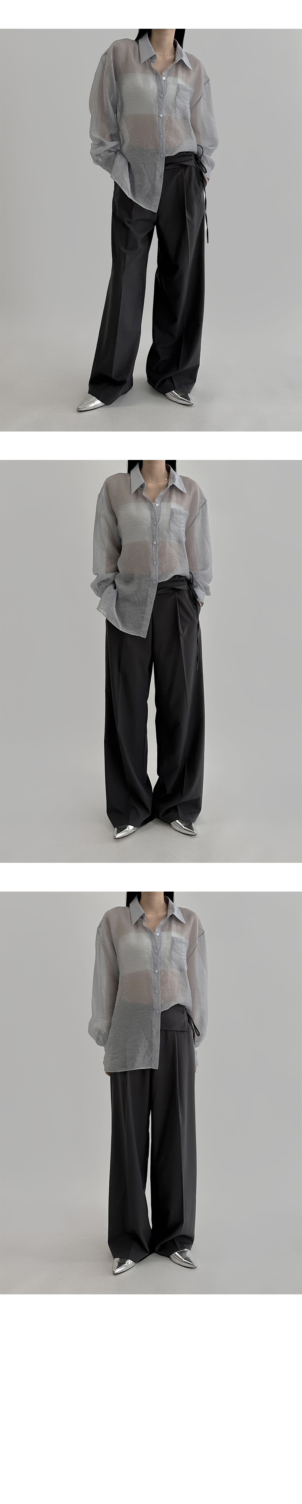 suspenders skirt/pants charcoal color image-S1L6