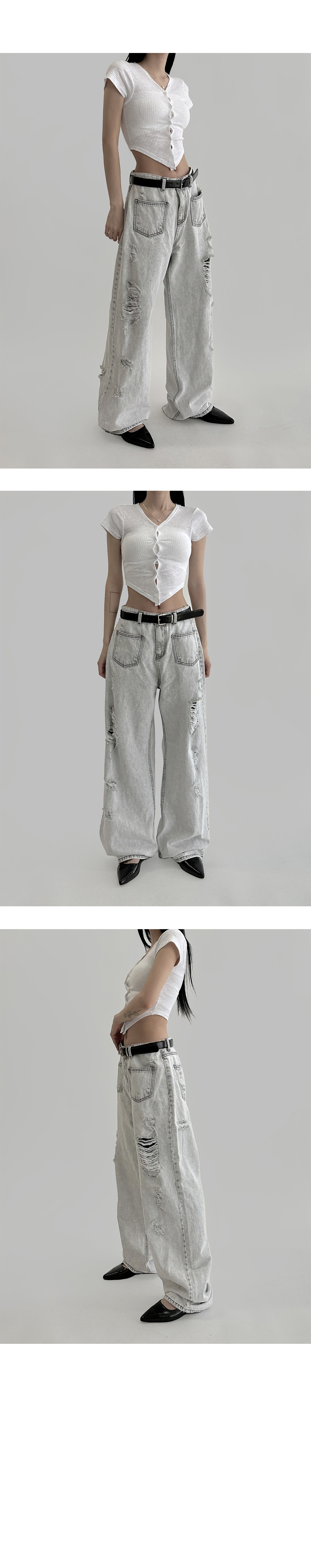 suspenders skirt/pants grey color image-S1L5