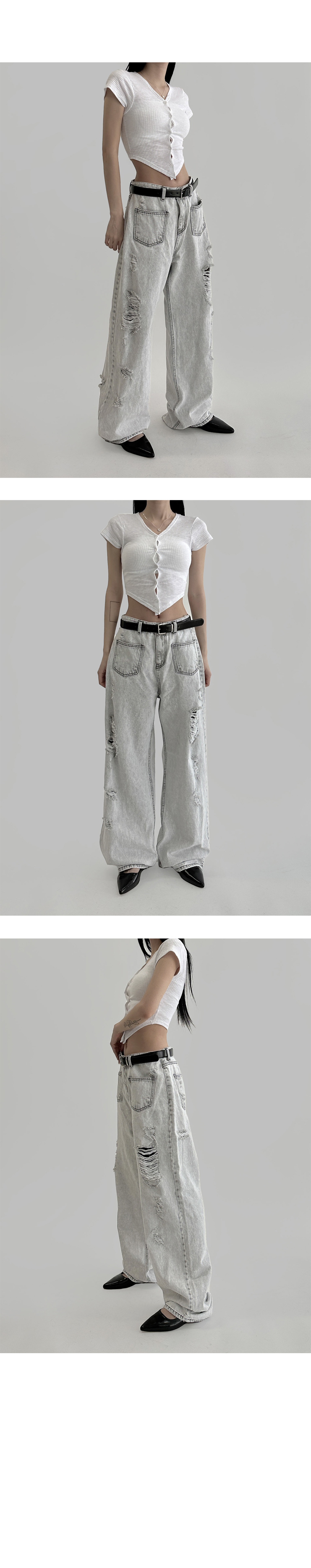 suspenders skirt/pants grey color image-S1L5