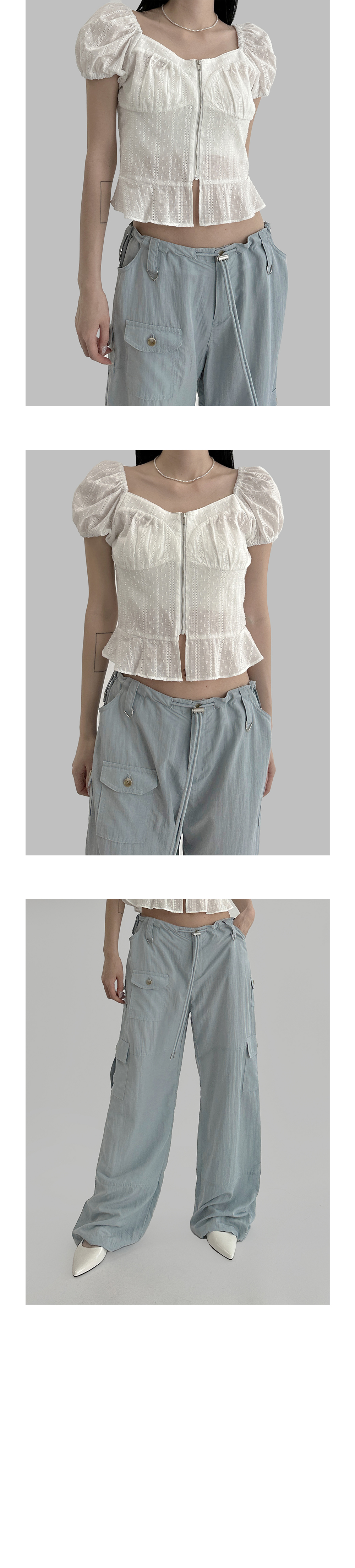 suspenders skirt/pants khaki color image-S1L19