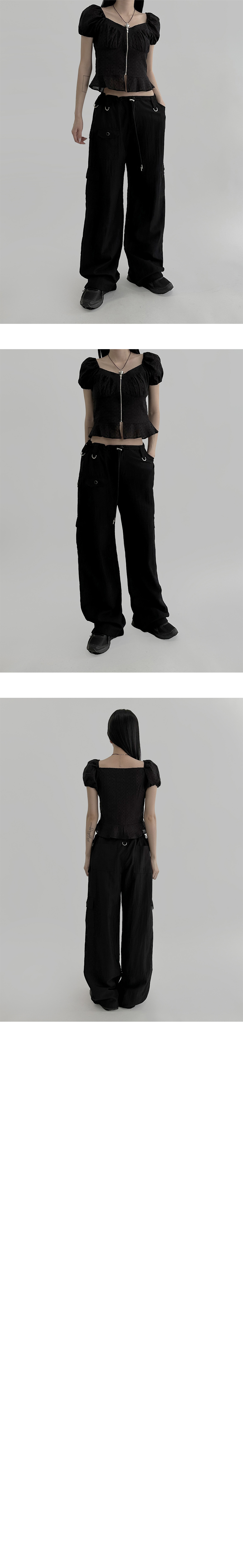 suspenders skirt/pants charcoal color image-S1L16