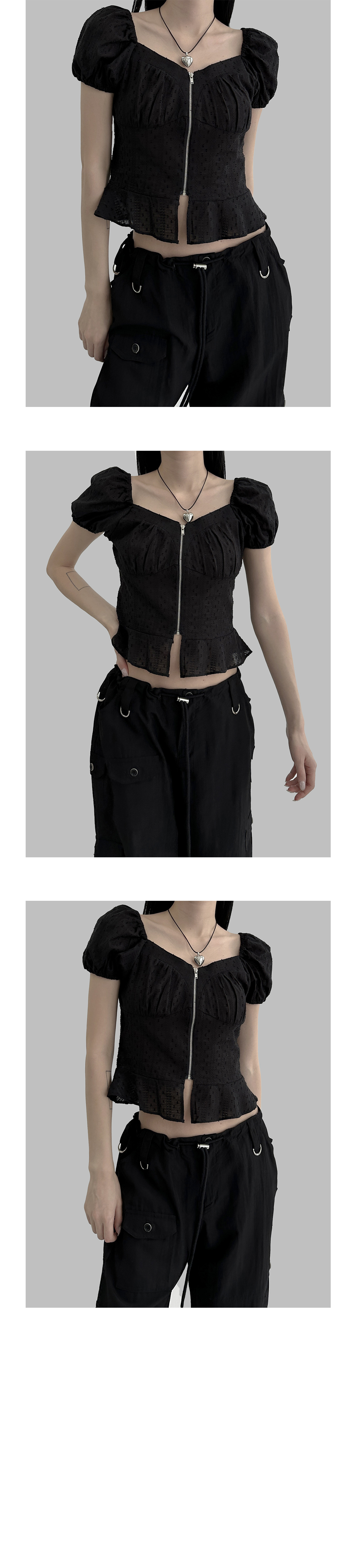 suspenders skirt/pants charcoal color image-S1L18