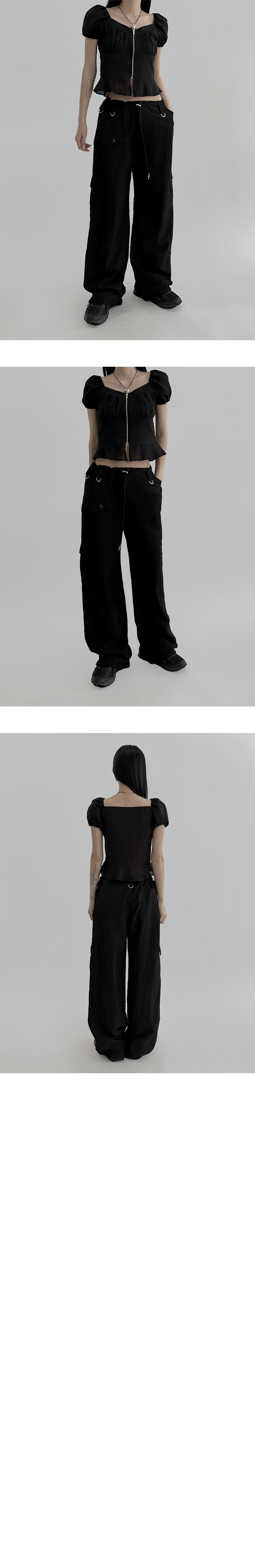 suspenders skirt/pants charcoal color image-S1L20
