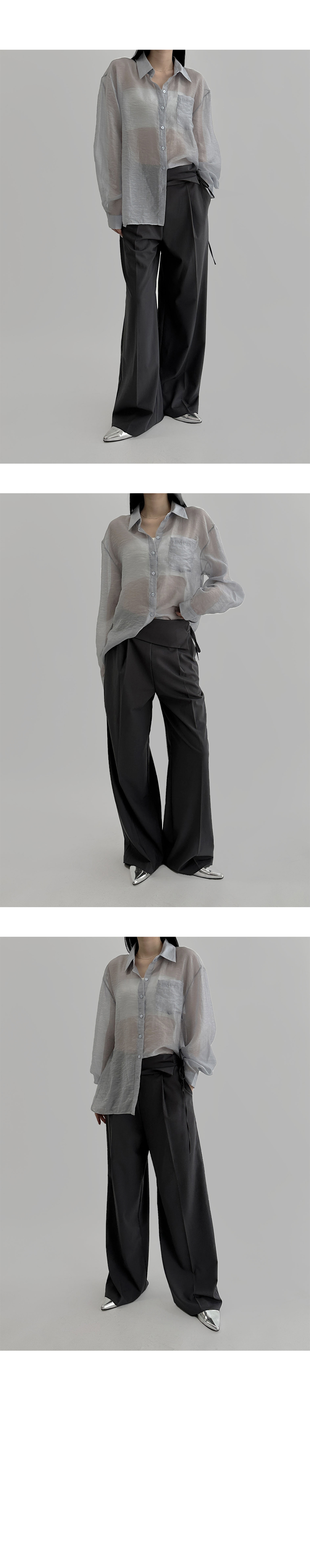suspenders skirt/pants charcoal color image-S3L1