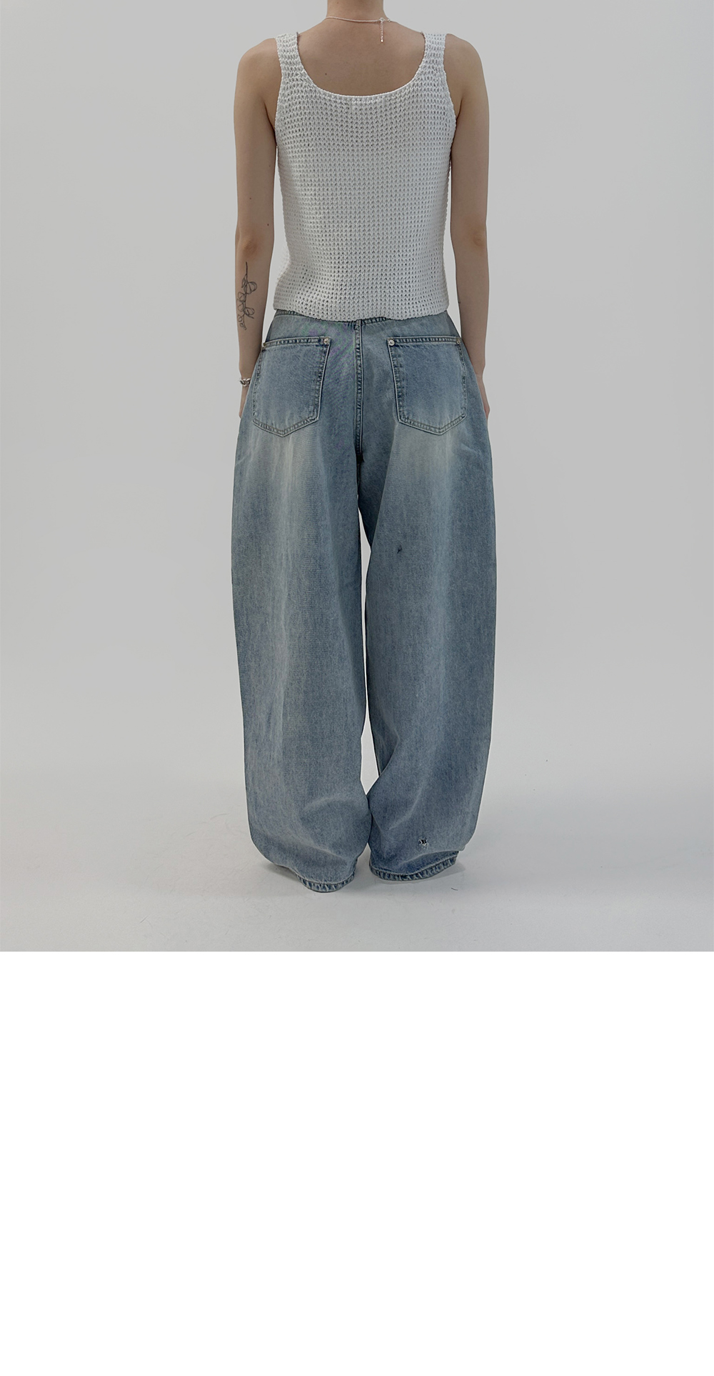 suspenders skirt/pants grey color image-S1L8