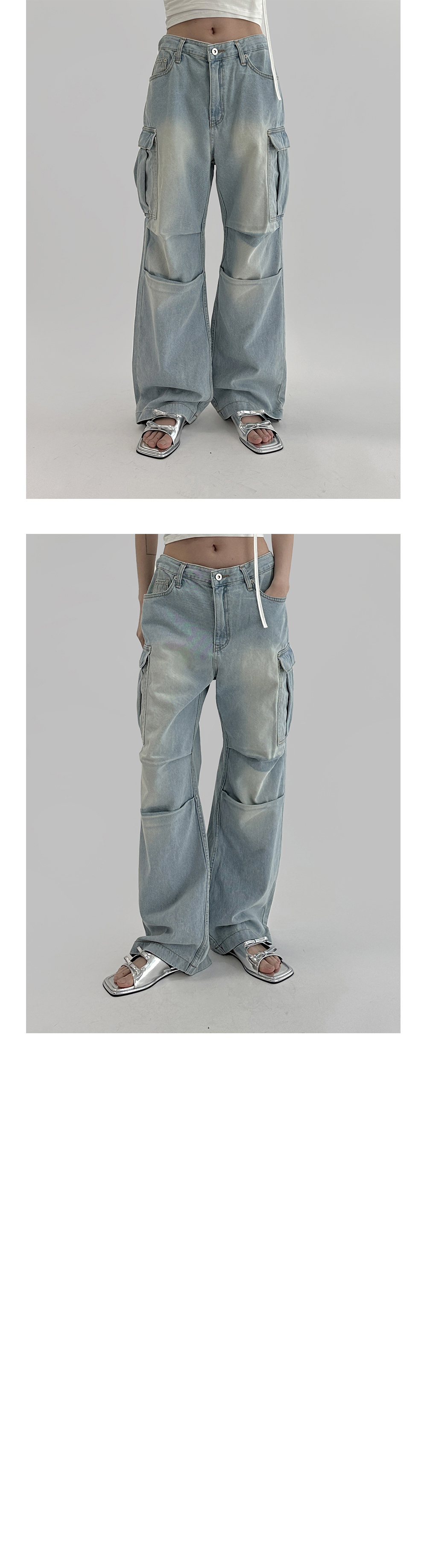 suspenders skirt/pants grey color image-S1L26