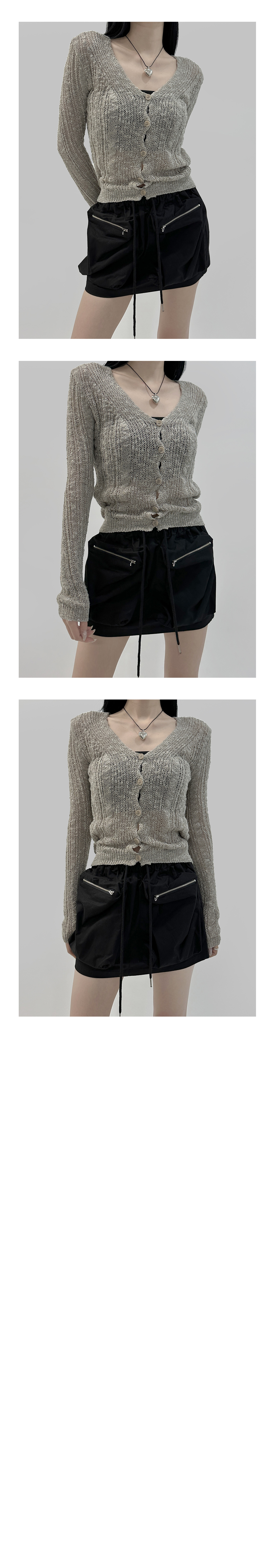 mini skirt grey color image-S1L9