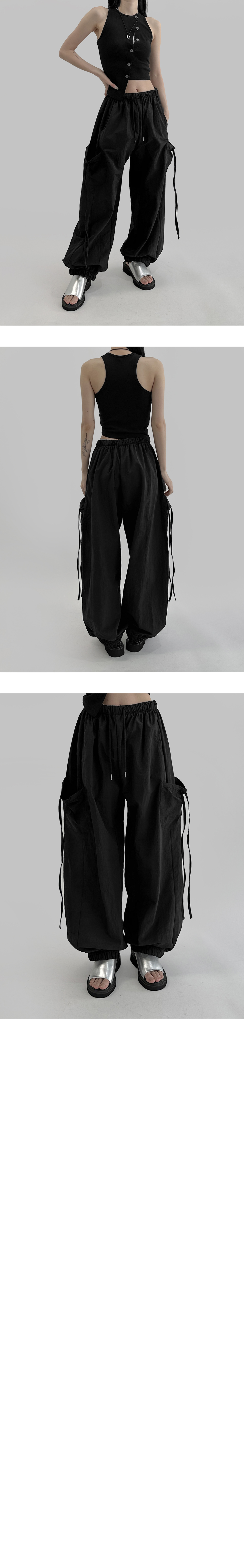 suspenders skirt/pants charcoal color image-S2L2