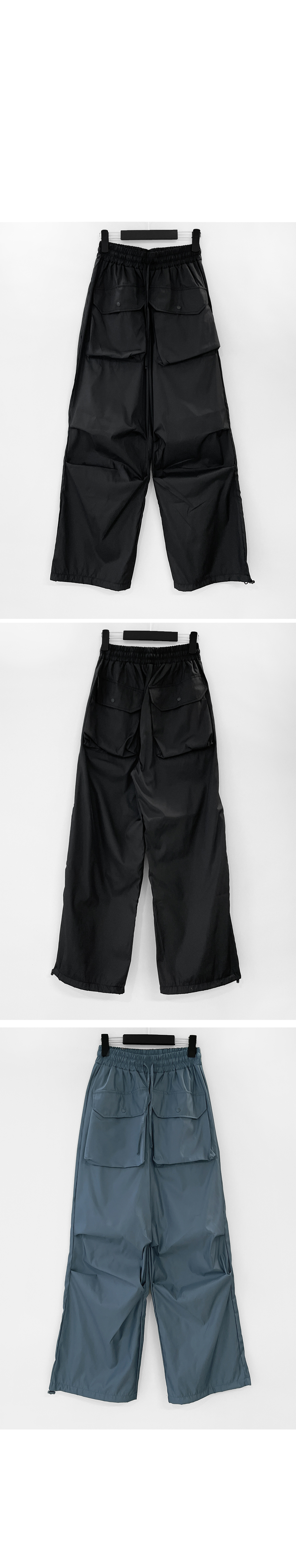 suspenders skirt/pants charcoal color image-S1L9