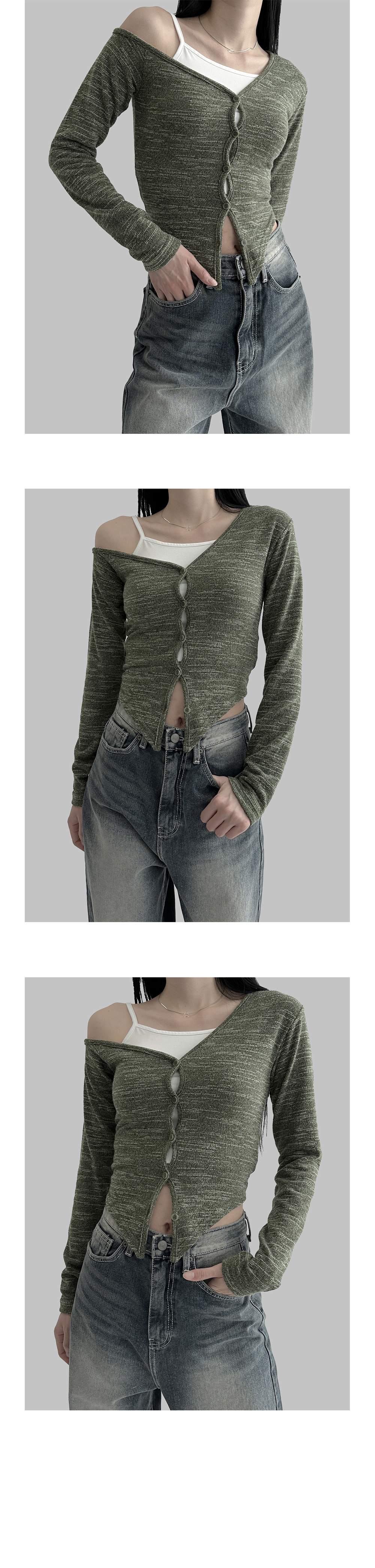 suspenders skirt/pants grey color image-S1L13