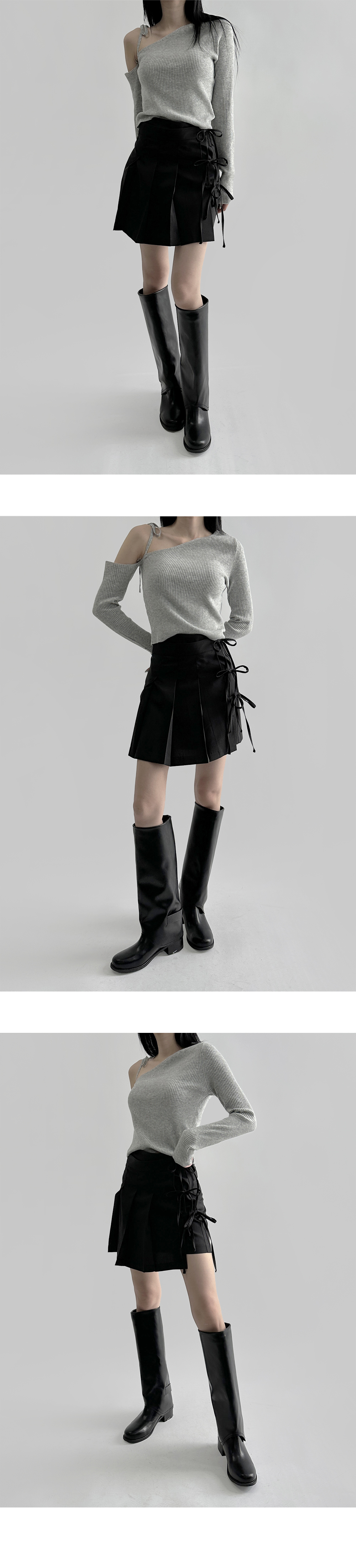 mini skirt charcoal color image-S1L6