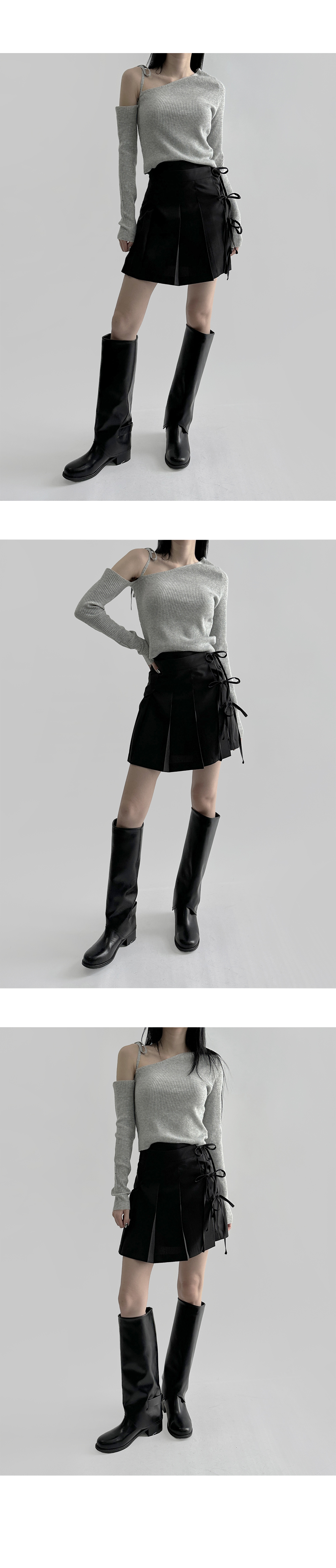mini skirt white color image-S1L5