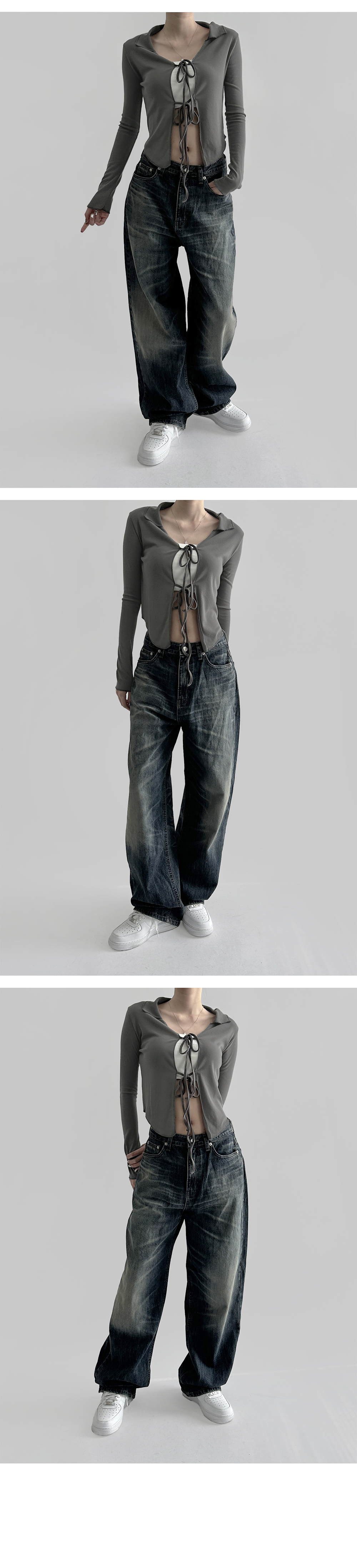 suspenders skirt/pants charcoal color image-S2L5