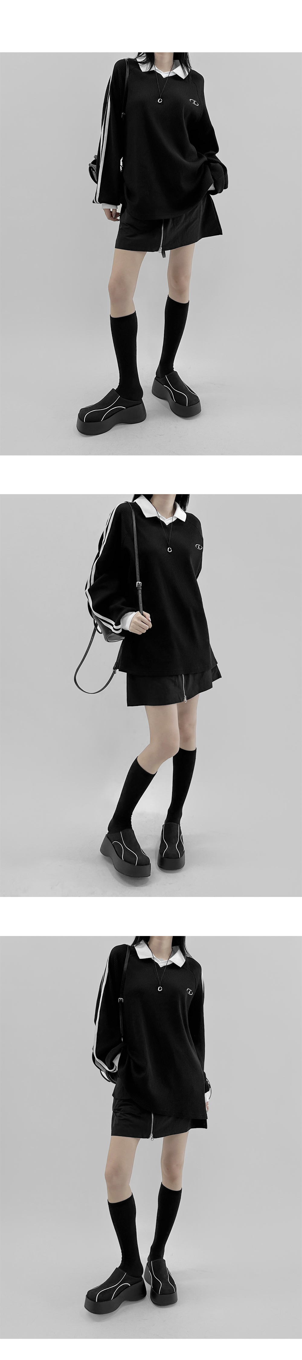 mini skirt charcoal color image-S1L5