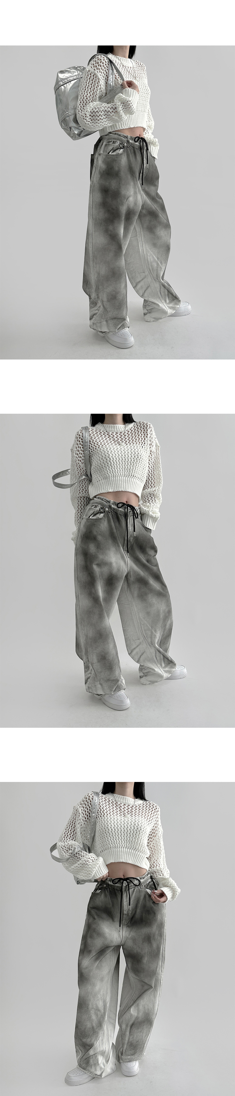 suspenders skirt/pants grey color image-S2L2