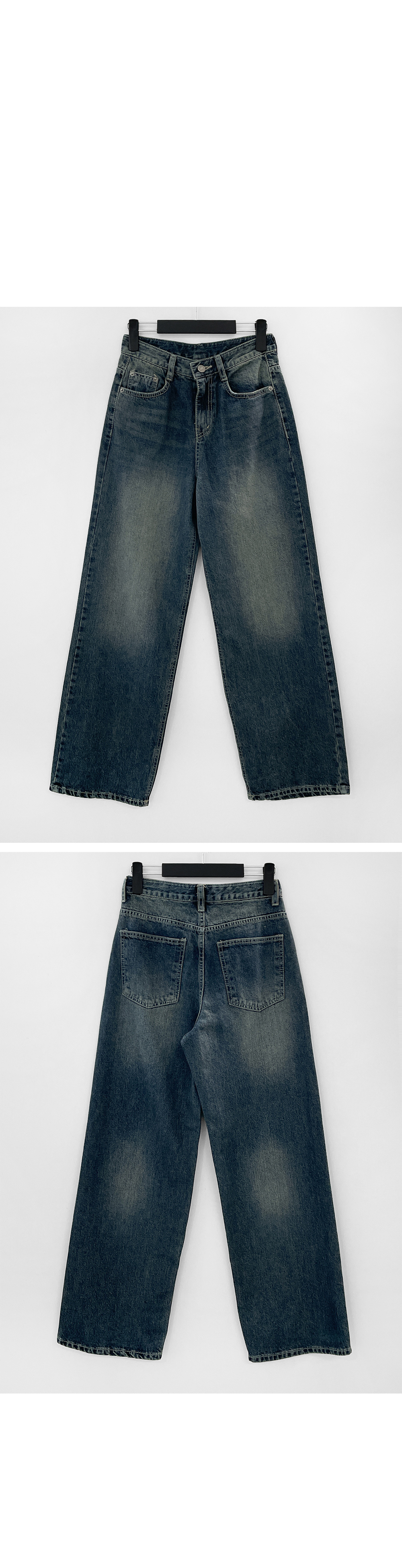 suspenders skirt/pants deep blue color image-S1L10