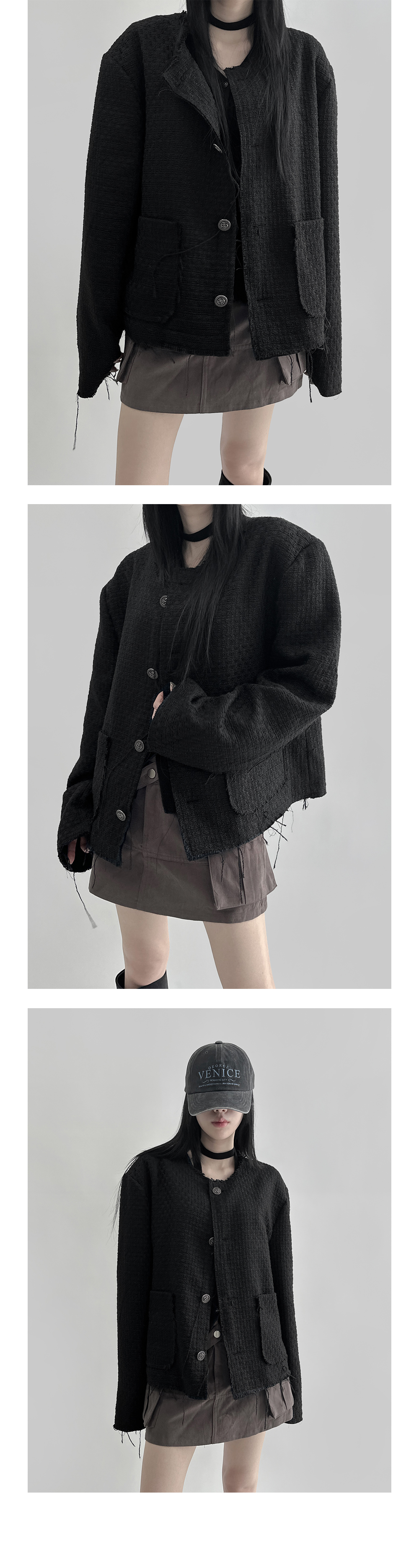 mini skirt charcoal color image-S1L13