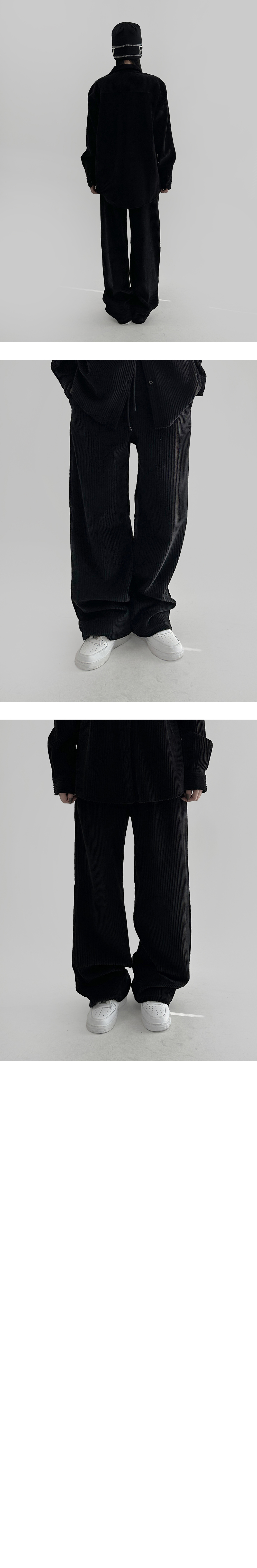 suspenders skirt/pants charcoal color image-S1L7