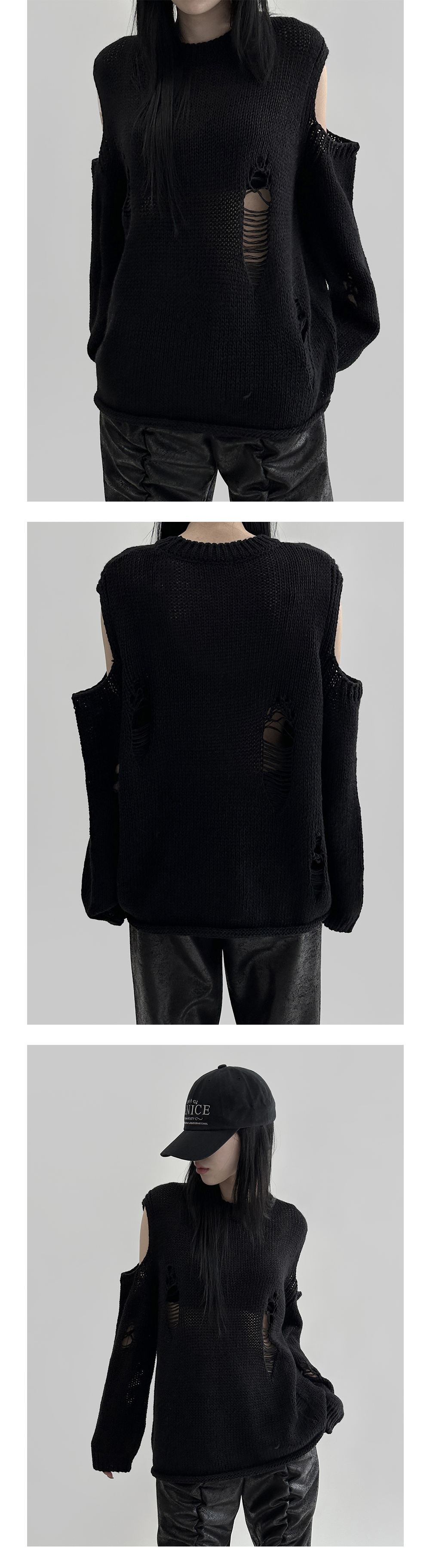 suspenders skirt/pants charcoal color image-S1L14
