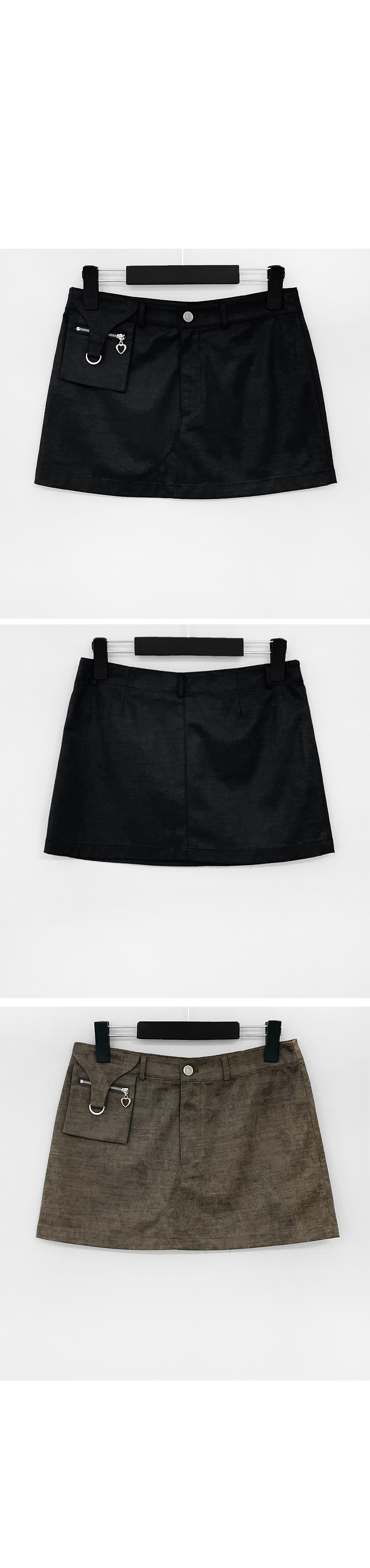 mini skirt charcoal color image-S1L14
