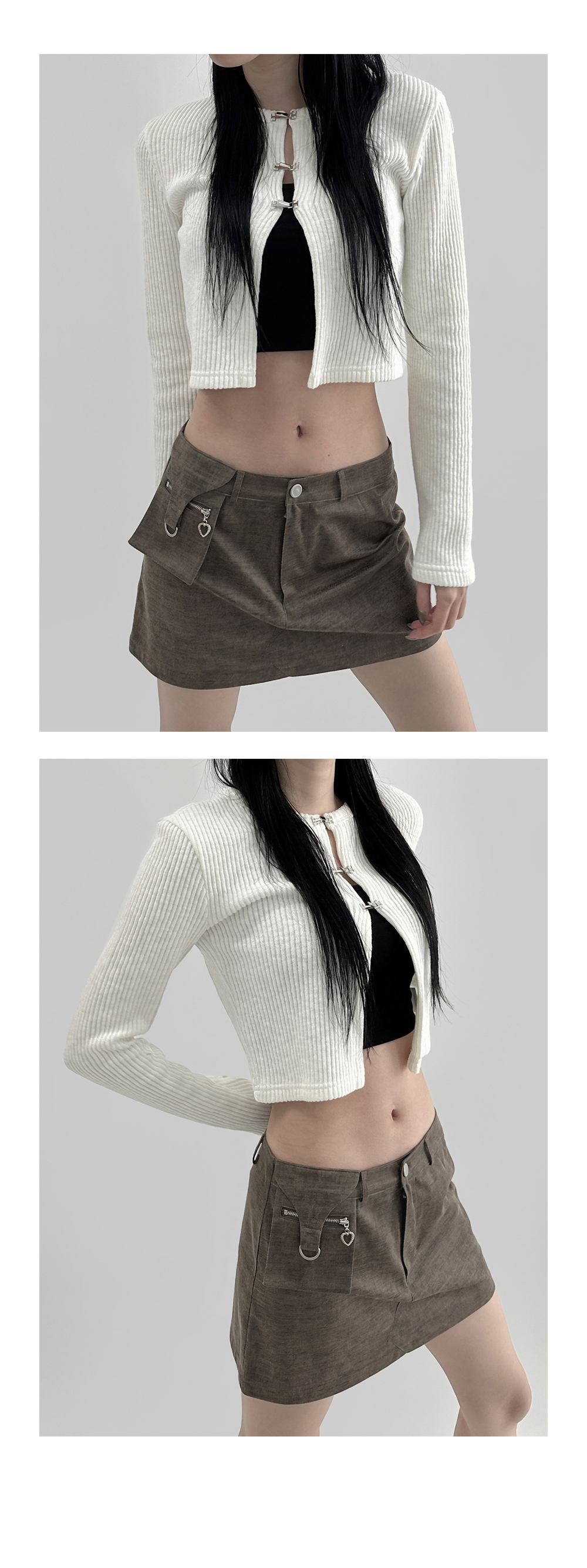 mini skirt white color image-S1L17