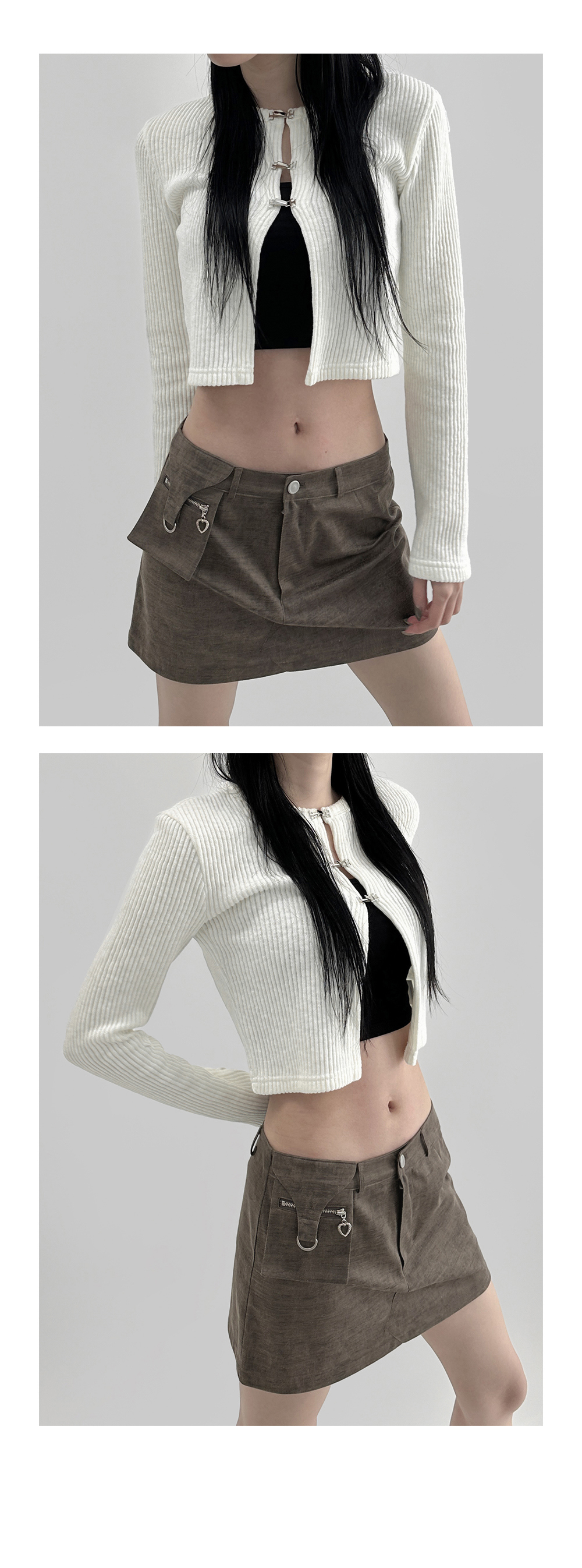 mini skirt white color image-S1L17