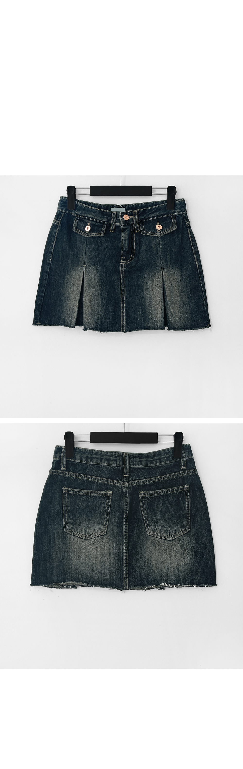 mini skirt grey blue color image-S1L9