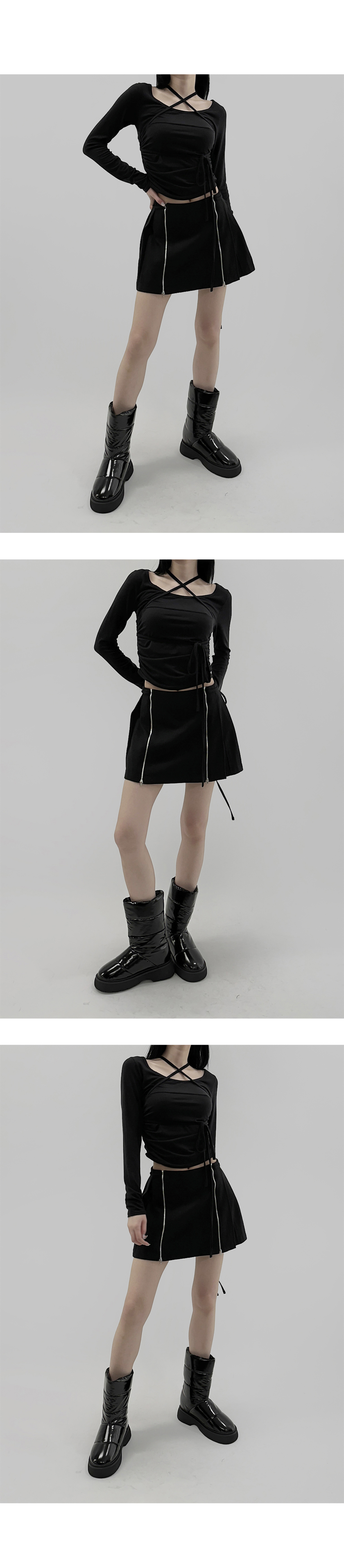 mini skirt grey color image-S1L5