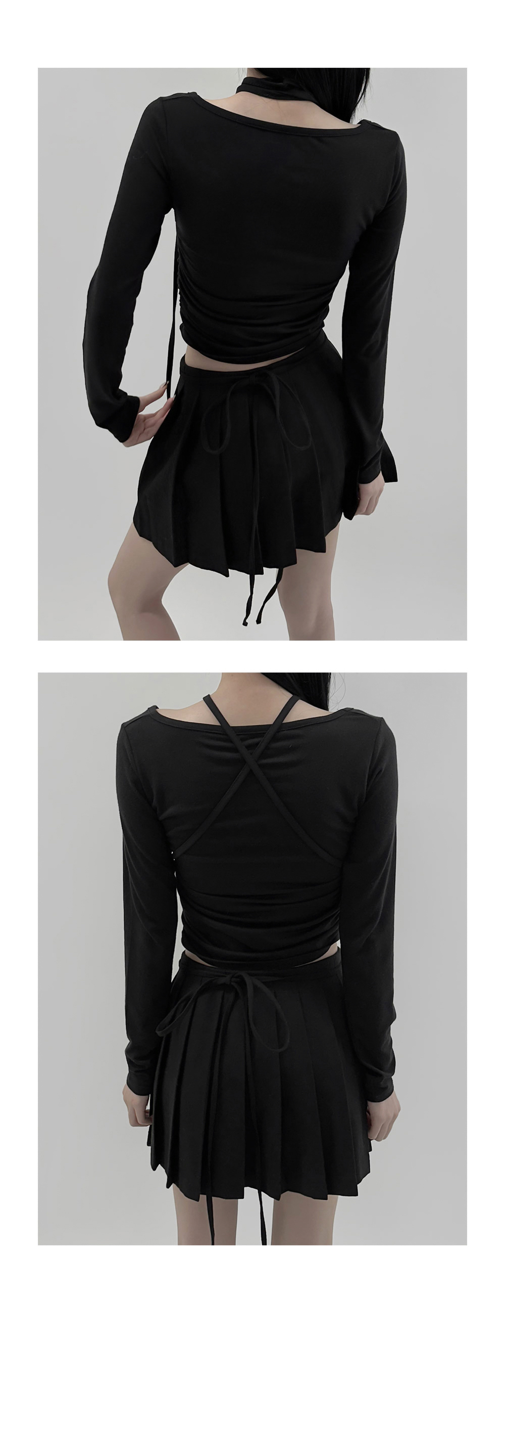 mini skirt charcoal color image-S1L18