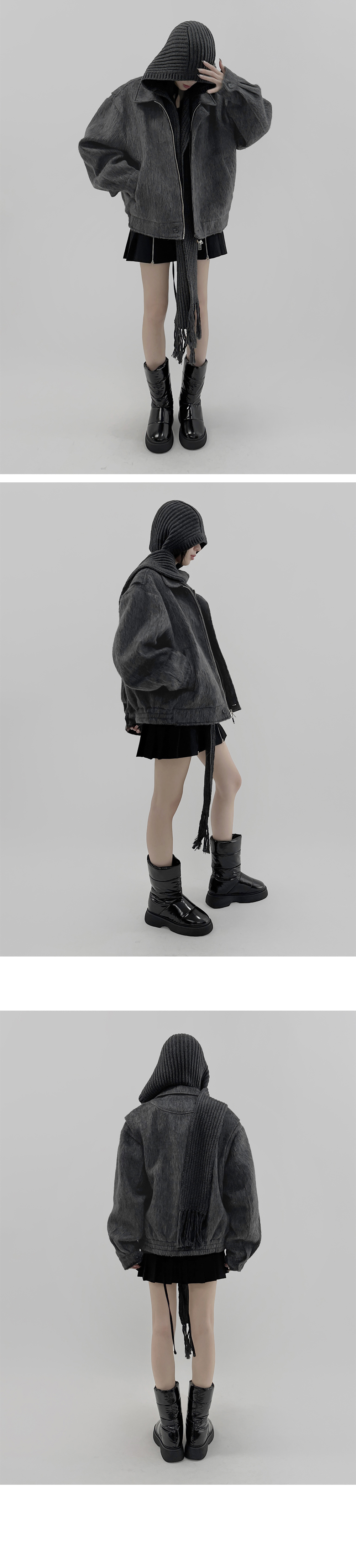 mini skirt grey color image-S1L7