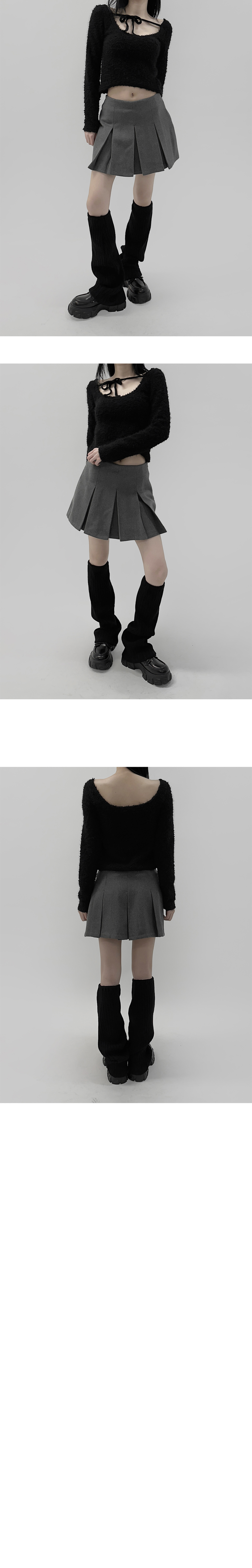 mini skirt charcoal color image-S1L7