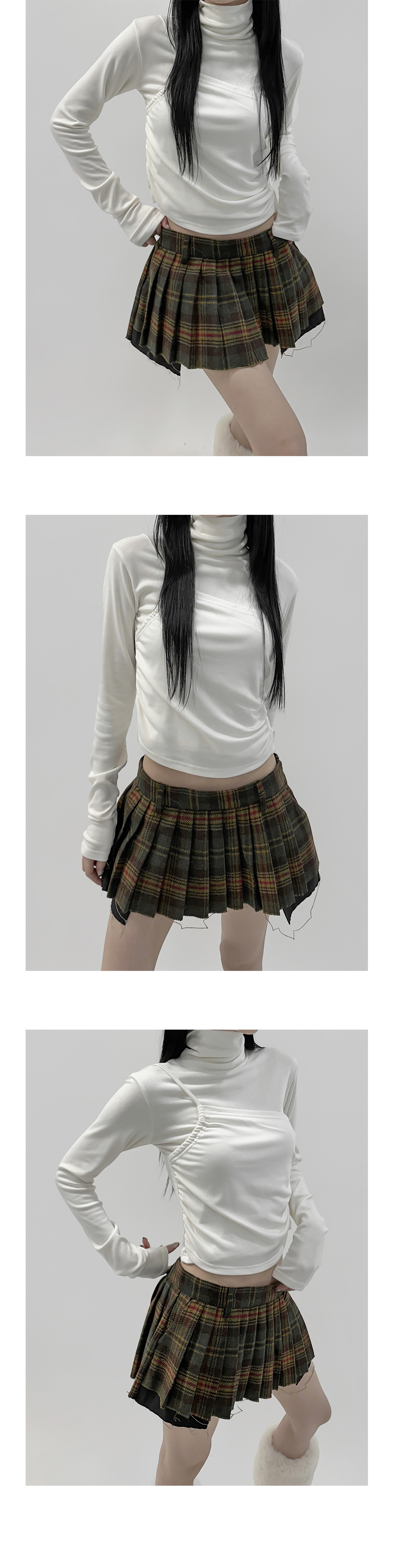 mini skirt white color image-S1L14