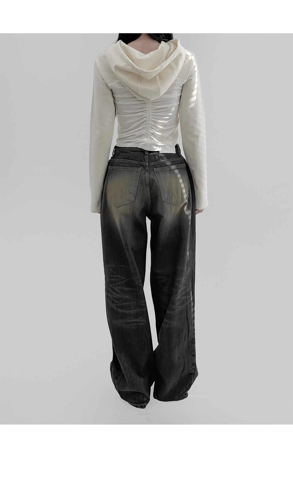 suspenders skirt/pants white color image-S1L4