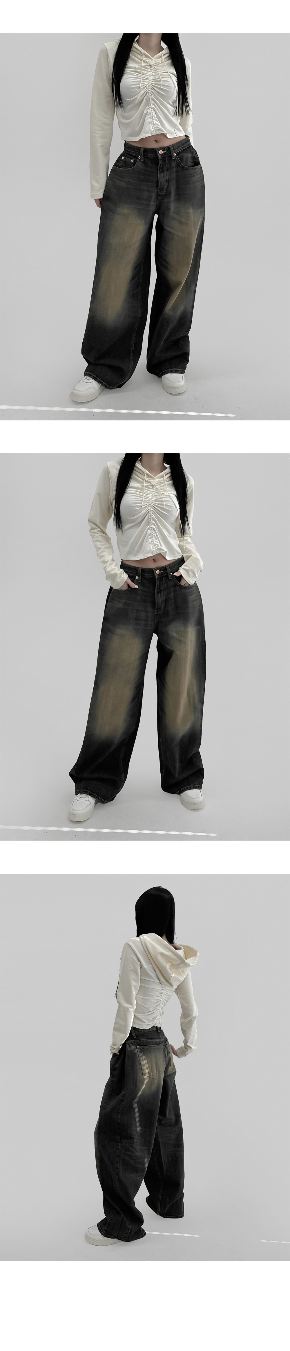 suspenders skirt/pants charcoal color image-S1L3
