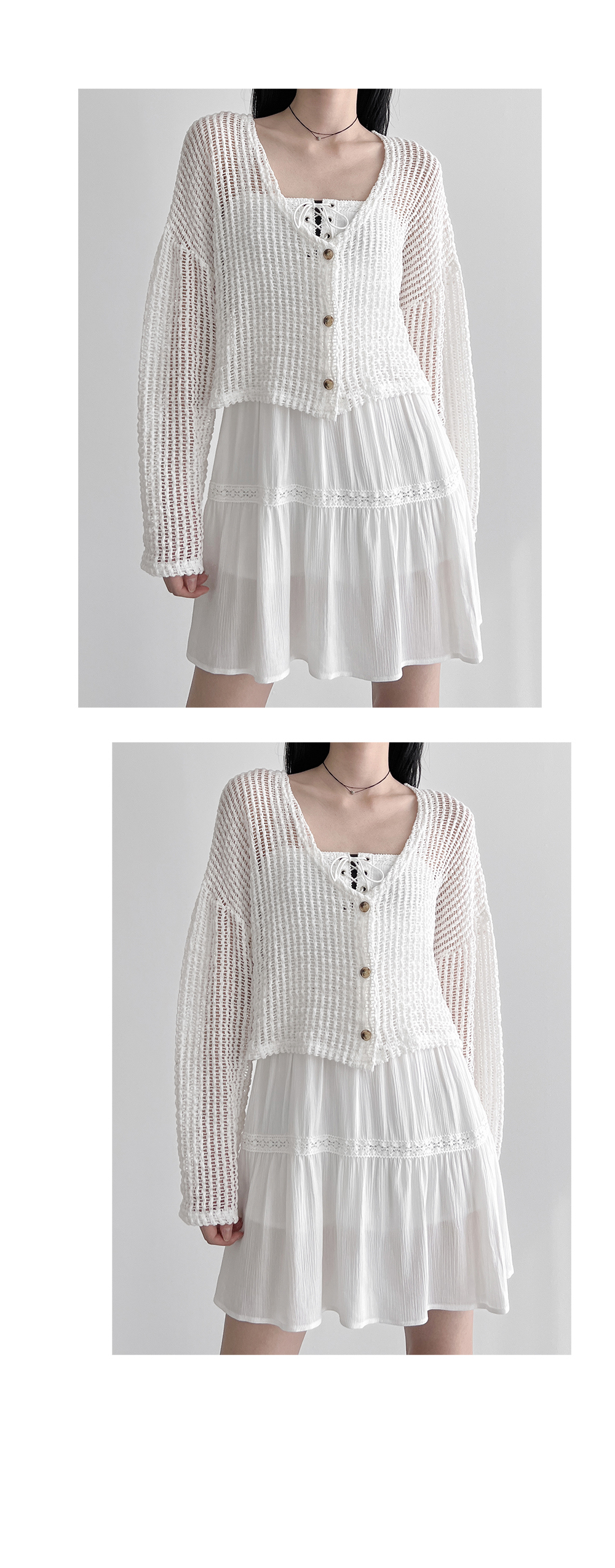 mini skirt white color image-S1L7