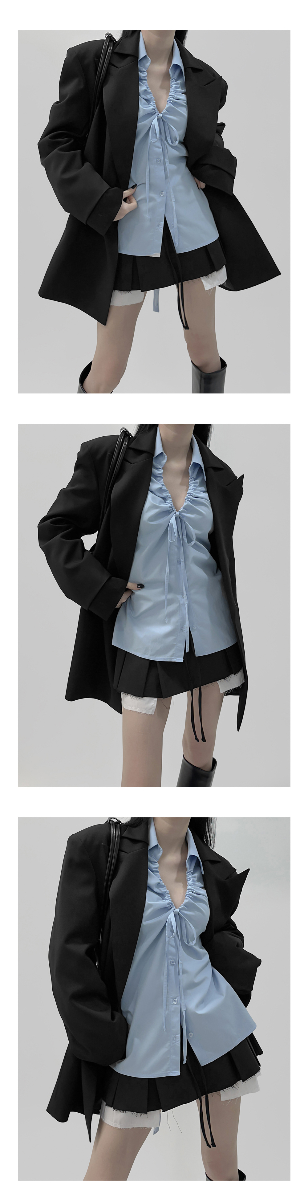 mini skirt charcoal color image-S1L9
