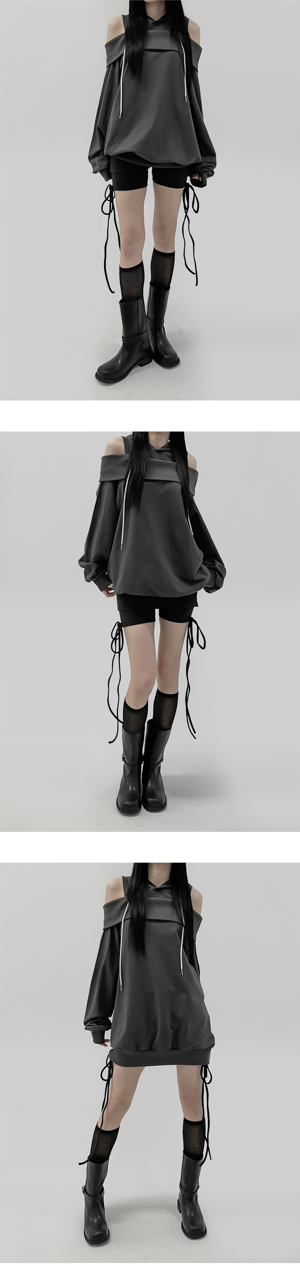 mini skirt grey color image-S1L12