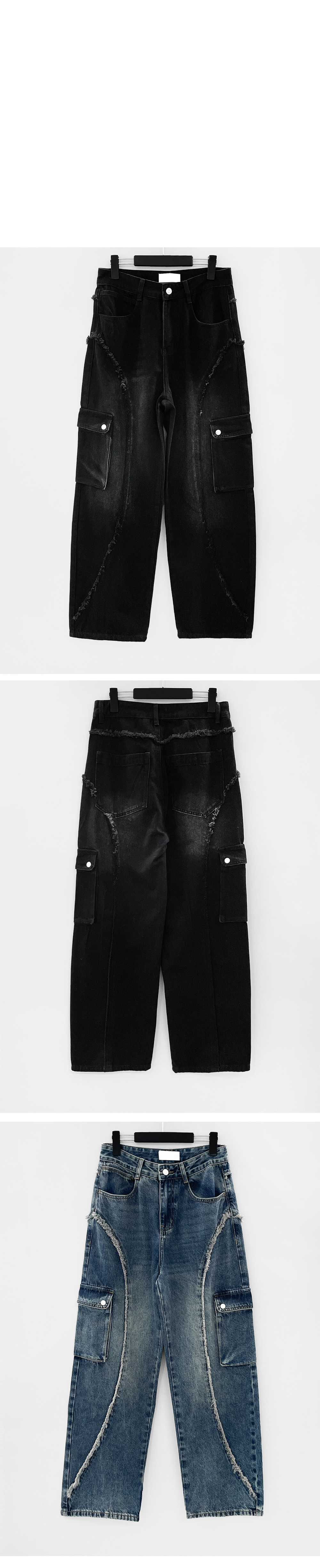 suspenders skirt/pants charcoal color image-S1L12